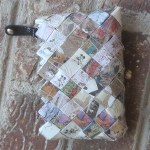 Nauhi Ollin Recycled Disney Woven Zippered Change Purse Grey Mickey Mouse